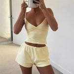 Summer New Women's Pajama Set with Bow Strap Shorts Casual Comfortable Soft Breathable Home Clothes Two Piece Set Y2K Hot