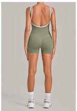 Women's Seamless Yoga Jumpsuits Sports Fitness Gym Sleeveless Backless Hip-lifting Shorts One-piece Training Workout Jumpsuit