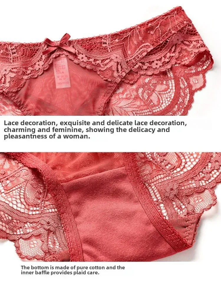 MOYISU Pure Desire Lace Bra Set Women Sexy Anti-Sag Push Up Bralette Sheer Underwear for Big/Small Chest Comfort Support