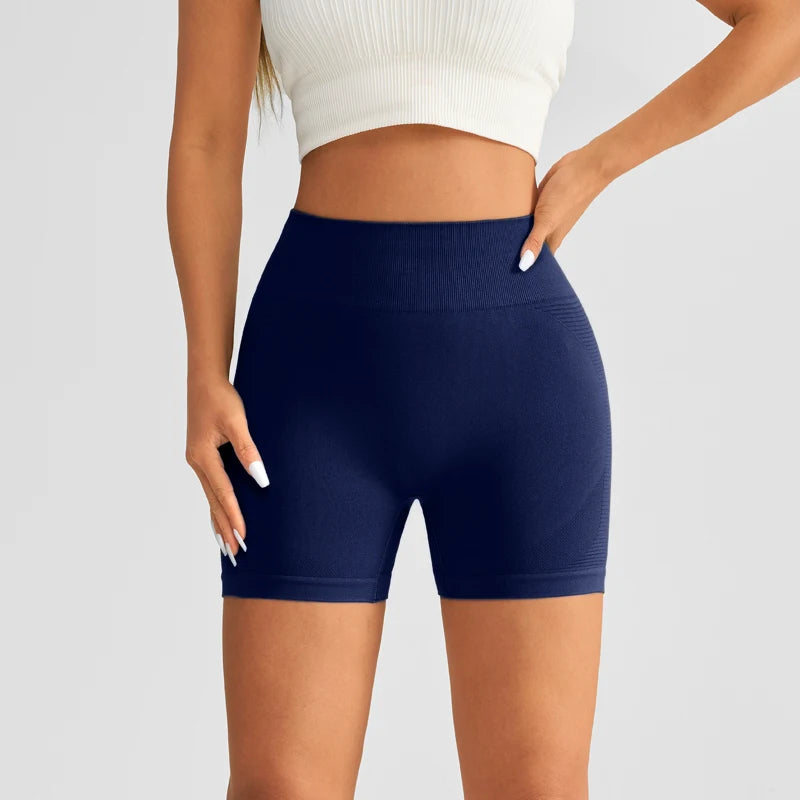 Women High Waist Yoga Shorts With Luminous Strips Sportswear Woman Gym Shorts Legging Fitness Running Activewear Workout Clothes