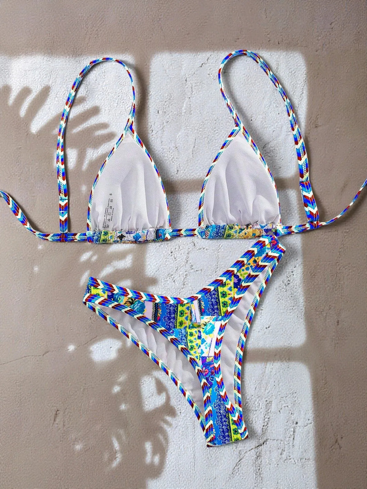 New Bikini Woman Sets Triangle Top Tie Side Bottom Bikinis Crochet Set Swimwear Multicolor Two Piece Swimsuit Women's Beach Wear