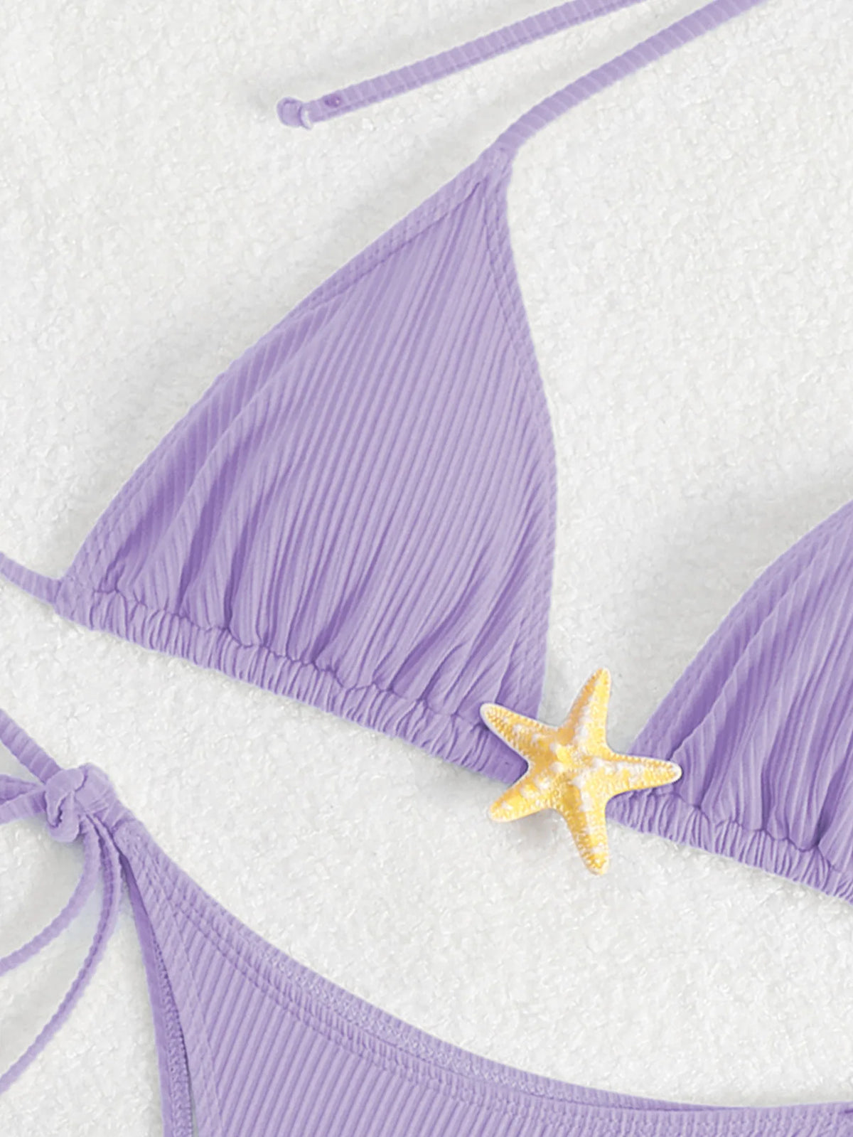 Sexy Black Micro Bikini 2025 Women Starfish Ornament Push Up Bra Tie Side Thong Swimsuit Summer Bathing Suit Holiday Swimwear
