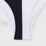 S - XL Splicing V Neck High Leg Cut Women Swimwear One Piece Swimsuit Female Monokini Padded Bather Bathing Suit Swim V5095SW