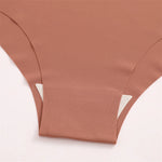 20PCS Women's Seamless Maillard Underwear Sexy V-Shaped Mid Waist Ice Silk Brief 10 Soild Color Cozy Stretch Sexy Underpant S-XL