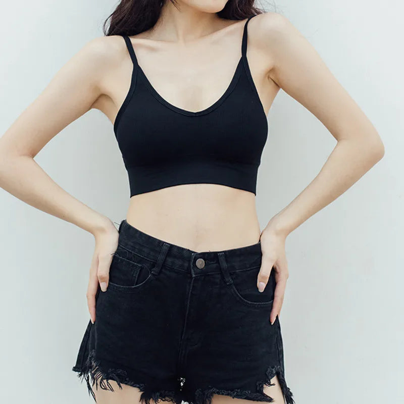 Women Tube Top U Back Crop Top Push Up Bra Sexy Lingerie Seamless Underwear Female Solid Color Sport Top Fitness Brassiere