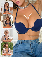 Beautiful back gathered underwear New Blue Push Up Bra Women 3/4 Cup Brassiere Sexy SupportDaily Lingerie J2943