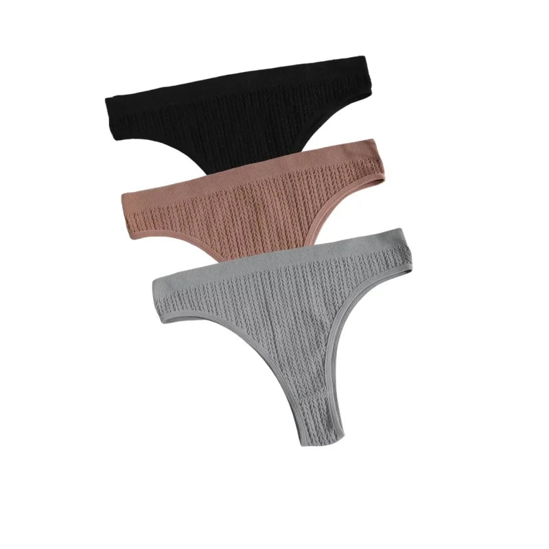 3Pcs/Set Seamless Panties Women Low Waist Briefs Soft Underwear Solid Color Sexy Lingerie Female Underpants Stretch Panty