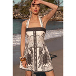 Fashion Color Bohemian Style Print Dress Women Summer New A-line Sleeveless Short Dresses Vacation Commuting Clothing Vestidos