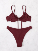 2026 Push Up Bikini Women Tie Front Swimsuit Sexy Underwire Swimwear Female Bathers Bathing Swimming Swim Suit Summer Beachwear