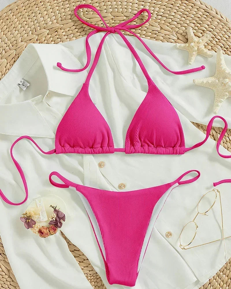 Sexy Bikini Set Women White Black Push Up Bra Micro Swimsuit 2025 Brazilian Beach Holiday Bathing Suit Thong Swimwear Biquini