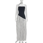 FDYOUI Elegant Bandage Polka Dot Patchwork Evening Dresses Women's 2026 Summer Off Shoulder High Slit Pleated Long Party Dress