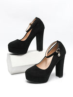 2026 Plus Size 43 Elegant Black Ankle Strap Platform Pumps Sexy Spike High Heels Shoes Women Classic Apricot Office Lady Shoes