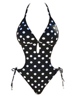 S - XL Polka Dots Halter High Leg Cut One Piece Swimsuit Women Swimwear Female Backless Monokini Bather Bathing Suit Swim V7539