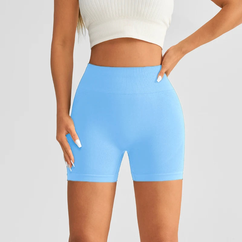 Women High Waist Yoga Shorts With Luminous Strips Sportswear Woman Gym Shorts Legging Fitness Running Activewear Workout Clothes