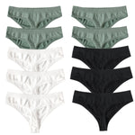 10Pcs/Set Seamless Thongs G-String Women Panties Sexy Underwear Female Underpants Sexy Lingerie Low Waist Sport Bottoms M-XL