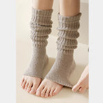 Women's warm knitted socks, autumn and winter Korean version long leg stacked socks, solid color warm dance yoga knitted socks