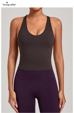 Women Sports Yoga Vest With Cross Shoulder Straps Quick Drying Sexy Yoga Bra Gym Breathablefitness Push Up Training Sports Vest