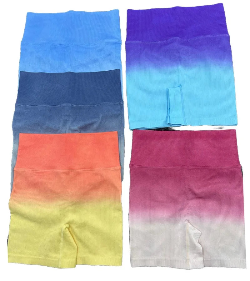 Seamless Tight Yoga Sets Sports Fitness Gradient Single Shoulder Bra High Waist Hip Lifting Pants Suits Wokout Gym Running Sets