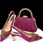 Doershow Lastest Italian Design Fashion Style Ladies Shoes with Matching Bag Set 2024 Nigerian Shoes and Bag Set HAS1-5