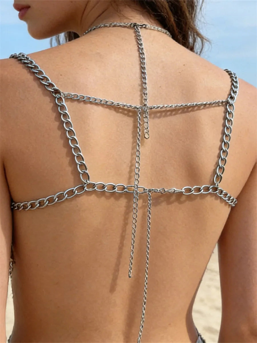 Women Chain Corset Camis for Clothes Dress Decor Pearls Tassel Body Jewelry Elegant Vest Clubwear 2026 Summer