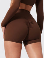 Hearuisavy Summer Elastic Scrunch Yoga Shorts Push Up Gym Leggings Cycling Workout Short Women Quick-Dry High Waist Sports Pants