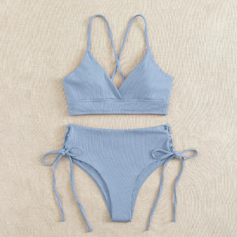 Sexy Bandage High Waist Brazilian Bikinis Sets Swimsuit Swimwear Swimming Suit for WomenNew Bikini Mujer Biquinis