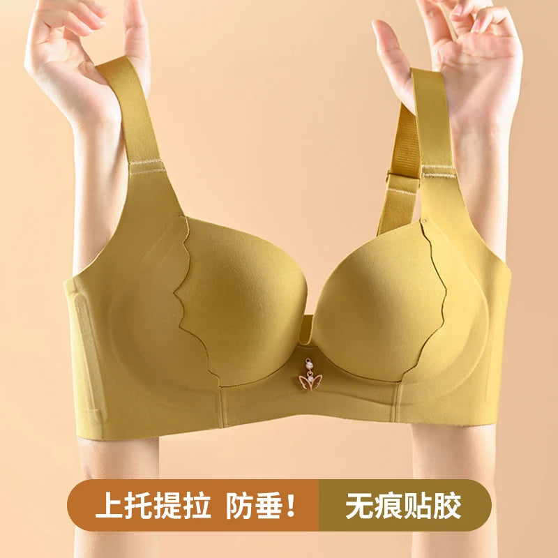 Plus Size Bra Sexy Lingerie Thick Cup Bras for Women Solid Padded Underwear Push Up Brassiere Femme Wireless Bra invisible bra