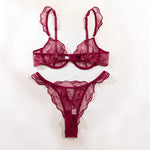 Summer French Flower Embroidery Bralette Beachwear Pure Desire Ultra Thin Light Support Wirefree Romantic Niche Set AU MOYISU