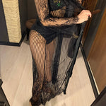 S - XL Sexy Sheer Crochet Lace Tunic Beach Cover Up Beach Cover-ups Long Beach Dress Beach Wear Beachwear Female Women V1318