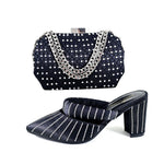 2024 Newest Hot Selling Gold Color Platform Design Peep Toe Ladies Shoes Matching Bag Set For Mature Women Party PumpTR1-2