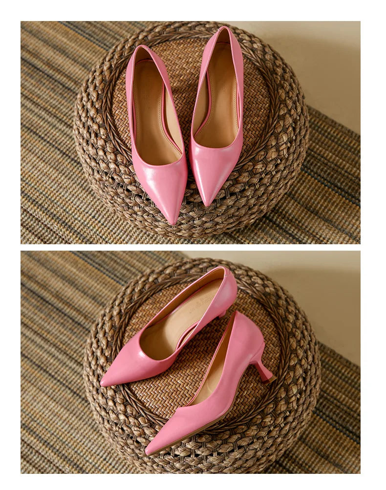 Patent Leather Fashion High Heels 2026Pointed Toe Pumps Elegant Woman Heeled Shoes Shallow Mouth Candy Colored Sexy Single Shoes