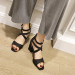 Fashion Cross Strap High Heels Sandals Party Wedding Bridal Shoes Summer Gold Silver Ladies Sandal Women