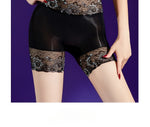 High Lace Waist Sexy Panties 5D Oil Shiny Glossy Sheer See Through Boxers Package Hip Boyshort Woman Safety Shorts Underwear