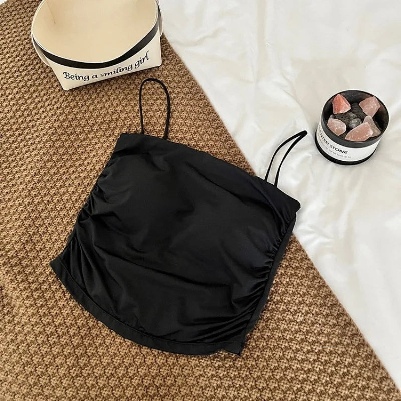 Ice Silk Tops Women Tank Tops Seamless Underwear Non-wire Bra With Pads Sexy Lingerie Female Summer Camisole