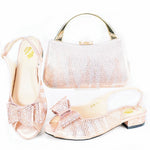 Doershow nice African Shoes And Bag Matching Set With blue Hot Selling Women Italian Shoes And Bag Set For PartyHAS1-10