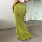 Dresses 2025 Woman Slim Fit Hip-hugging Fishtail Skirt Solid Color Simple Style All-match Temperament Elegant Beachwear Trendy