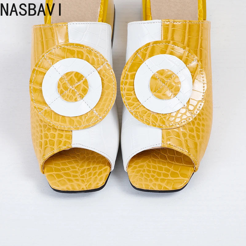 NASBAVI Out Outdoor Slippers Latest Luxury Shoes Women Designers Ladies Shoes and Sandals Wedding Shoes for Women Big Size 45 46