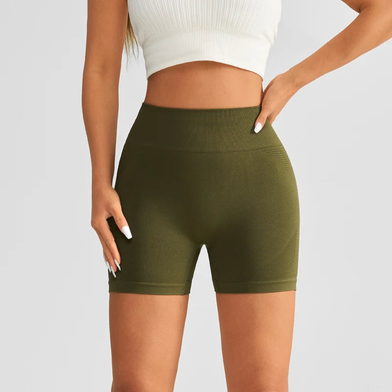 Women High Waist Yoga Shorts With Luminous Strips Sportswear Woman Gym Shorts Legging Fitness Running Activewear Workout Clothes