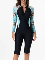 2026 Zipper Slim Swimsuit Women Long Sleeve & Knee One Piece Swimwear Female Bather Bathing Swimming Swim Surf Suit Beachwear