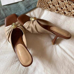 Summer Women Slippers Fashion Metal Decoration Open Toe Dress Slides Ladies Stripper Party Sandals