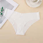 1Pack Women Low-Rise V-Front Ice Silk Seamless Briefs Panties Invisible No Lines Underwear Summer Soft Sexy Lingerie XS-XL