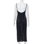 Elegant Sexy Evening Party Dress for Women 2022 New Midi Long Bodycon Slip Dresses Summer Thigh Split Vestidos De Fiesta