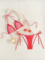 ZTVitality Sexy Push Up Halter Bikini Set 2025 New Arrival Biquini Padded Bra Bandage Backless Swimsuit Women Swimwear Beachwear