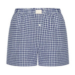 Teen Girls Plaid Shorts Elastic Waistband Pull-On Casual Lounge Summer Outfit Red Blue Color Women's Fashion