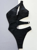 Asymmetric Hollow Out One Shoulder Women Swimwear One Piece Swimsuit Female High Cut Monokini Bather Bathing Suit Swim Beachwear