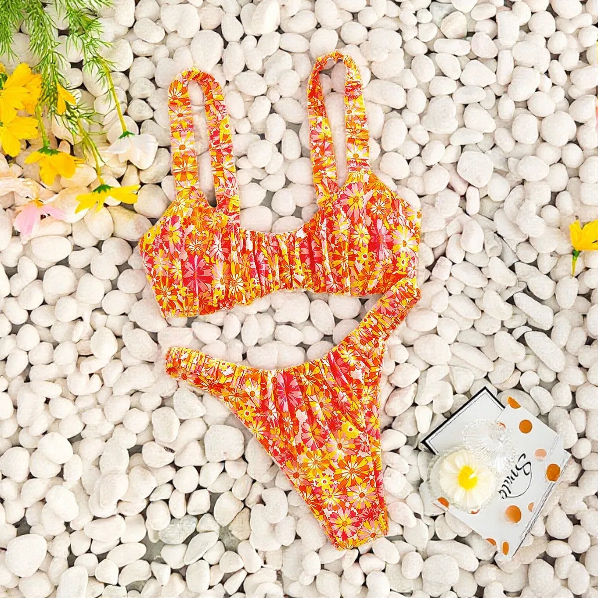 New Printed Bathing Suit Women Two-piece Backless Swimwear Sexy Beach Fashion Thongs Summer New Female Split Swimsuit