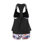 Summer Two Pieces Swimsuits Woman High Waisted Swimwear Female Tankini Sets Beach Wear Bathing Suit Shorts Women Swimming Suit