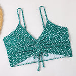High Waist Bikini Swimsuit Women 2024 Floral Print Swim Suits Drawstring Front Shorts Boxers Swimwear Trunks Pool Bathing Suit