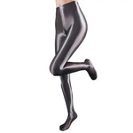 Women Leggings Stage Performance Glossy Shiny High Waist Fitness with Socks Stage Show Skinny Yoga Trousers Women Clothing