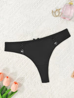 1pcsWomen Low Rise Sexy Thongs Comfortable Bow New Fashion Bandage Female G-string Intimate Lingerie Solid T-back